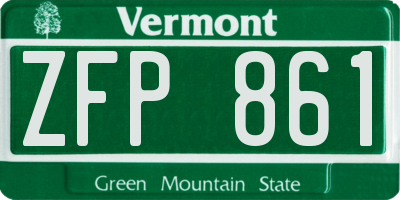 VT license plate ZFP861