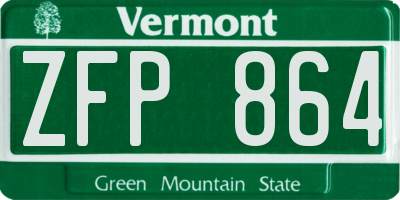 VT license plate ZFP864