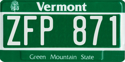 VT license plate ZFP871