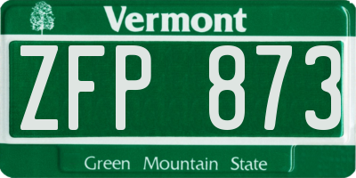 VT license plate ZFP873