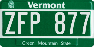 VT license plate ZFP877