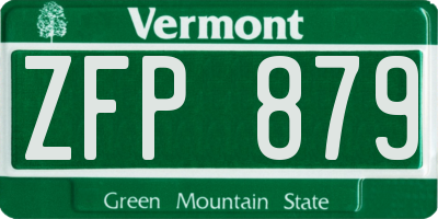 VT license plate ZFP879