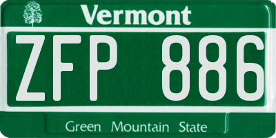 VT license plate ZFP886