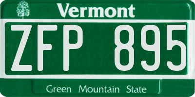 VT license plate ZFP895