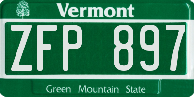 VT license plate ZFP897