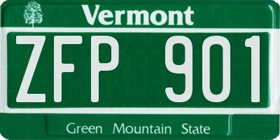VT license plate ZFP901