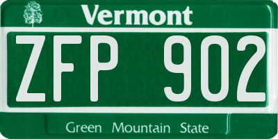VT license plate ZFP902