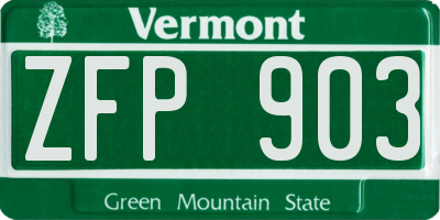 VT license plate ZFP903