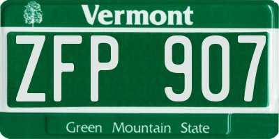 VT license plate ZFP907