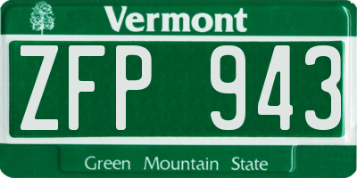 VT license plate ZFP943
