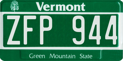 VT license plate ZFP944