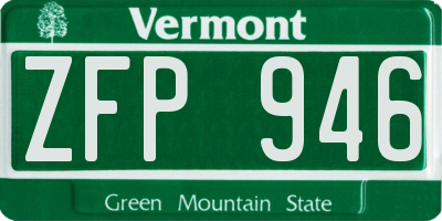 VT license plate ZFP946