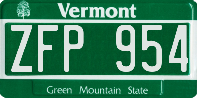 VT license plate ZFP954