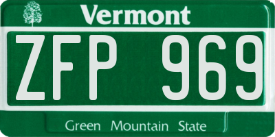 VT license plate ZFP969