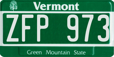 VT license plate ZFP973