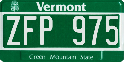 VT license plate ZFP975