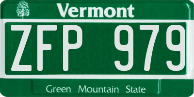 VT license plate ZFP979