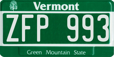 VT license plate ZFP993