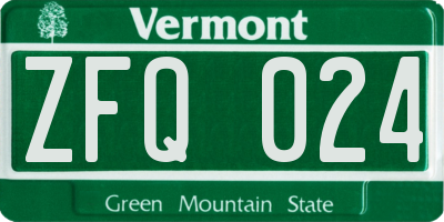 VT license plate ZFQ024