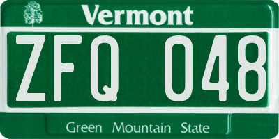VT license plate ZFQ048