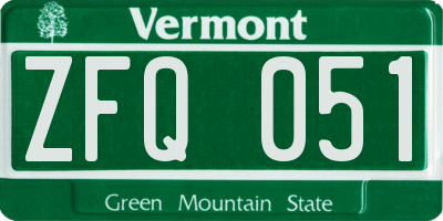 VT license plate ZFQ051