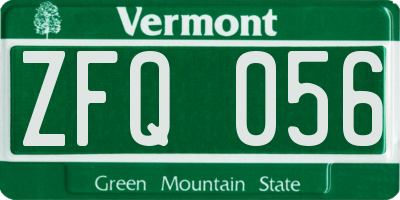 VT license plate ZFQ056