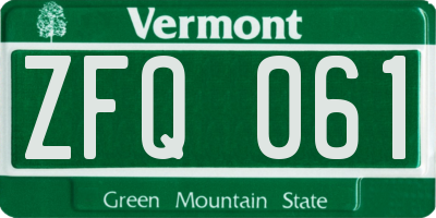 VT license plate ZFQ061