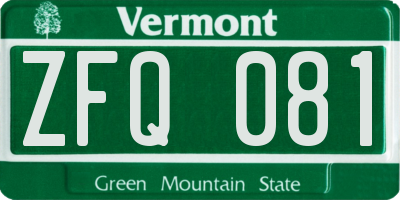 VT license plate ZFQ081