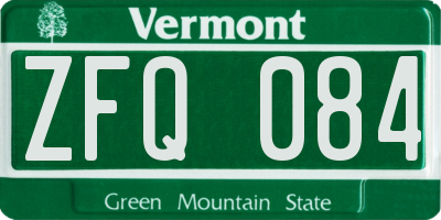 VT license plate ZFQ084