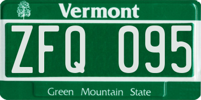 VT license plate ZFQ095
