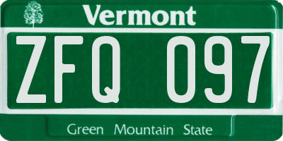 VT license plate ZFQ097