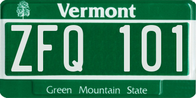 VT license plate ZFQ101