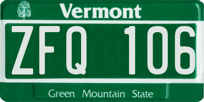 VT license plate ZFQ106