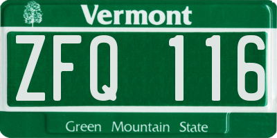 VT license plate ZFQ116