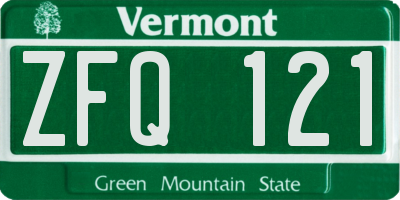 VT license plate ZFQ121