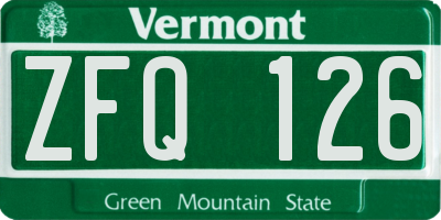 VT license plate ZFQ126