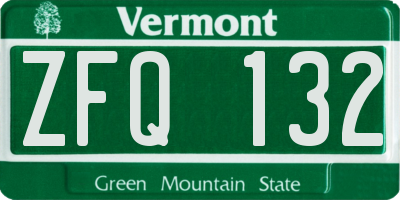 VT license plate ZFQ132