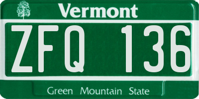 VT license plate ZFQ136