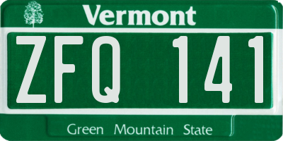 VT license plate ZFQ141