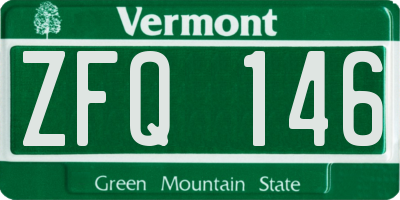 VT license plate ZFQ146