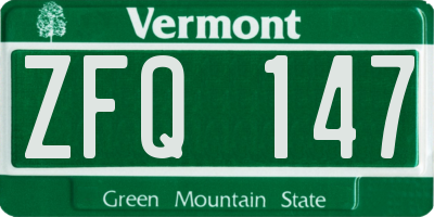 VT license plate ZFQ147