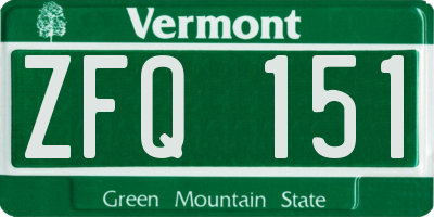 VT license plate ZFQ151