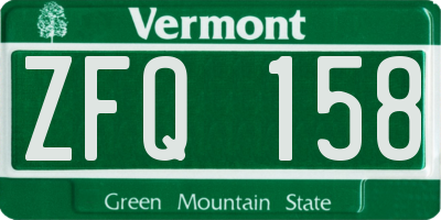 VT license plate ZFQ158