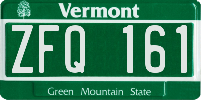 VT license plate ZFQ161