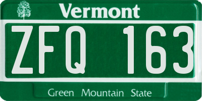 VT license plate ZFQ163