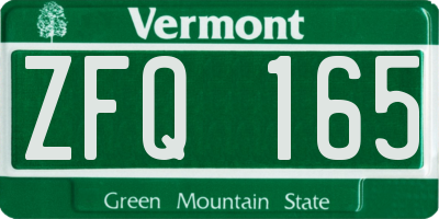 VT license plate ZFQ165