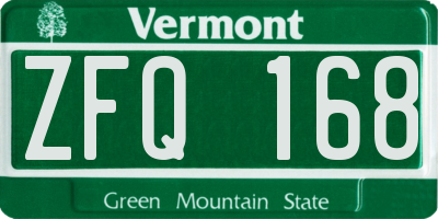 VT license plate ZFQ168