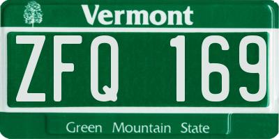VT license plate ZFQ169