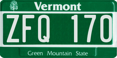 VT license plate ZFQ170