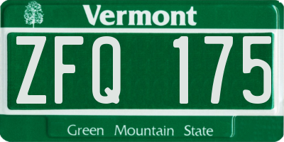 VT license plate ZFQ175